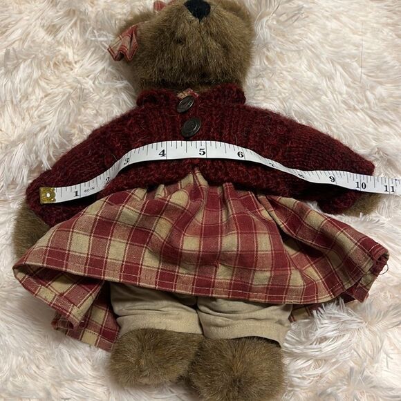 Plush Boyds Bear. Approx 12”. Cranberry/beige - Picture 6 of 6